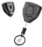 MNGARISTA Heavy Duty Retractable Keychain with Belt Clip, ID Badge Reel Key Chain, Badge Holder with 31.5' Steel Cord and Key Ring, 9.0oz, Black