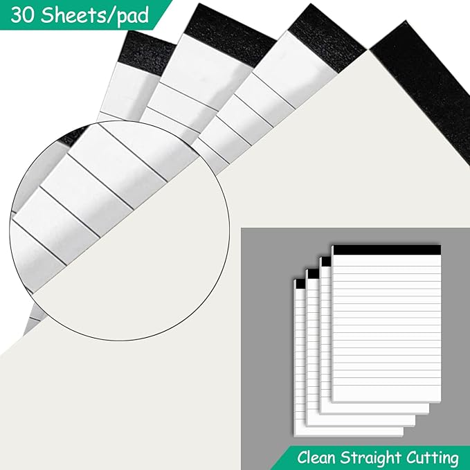 Nichela Notepads Bulk for Daily Planning and Organization of Work – 4 x 6-inches Ruled Pages – Thick Bright White Paper – 30 Pages – Note Pads College Ruled – Pack of 20