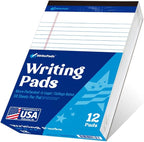 WritePads Legal note pads 5"x8" Legal Pads,College Ruled,White Paper,12 Pack,50 Sheets Per Writing Pad,Micro perforated Writing Pad,BL-SWT50C-12PAD