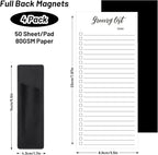 Thboxes 4 Pack Magnetic Note Pad for Fridge with Pen Holder, Totally 200 Sheets Magnetic To Do List, Grocery List, Shopping List, Meals Pads for Refrigerator