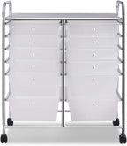 Giantex 12 Drawer Rolling Storage Cart Tools Scrapbook Paper Office School Organizer (White)