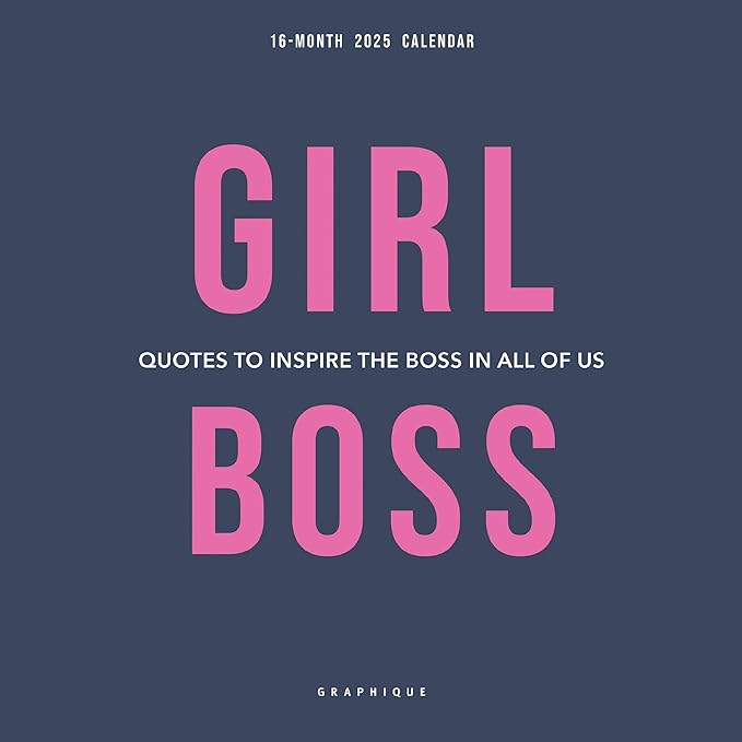 Graphique 2025 Girl Boss Mini Wall Calendar | 7” x 7” | Thick Paper | Home & Office Organizer | Large Monthly Grid | 3 Languages & Marked Holidays | 4 Month Preview Page for 2026