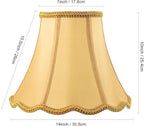 Saangseon Bell Lamp Shade, Scalloped Golden Fabric Lampshade Replacement, Softback, 7'' Top x 14'' Bottom x 10.5'' Slant Height x 10'' Vertical Height, Lamp Harp Included