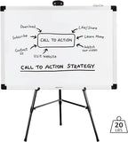 Amazon Basics High Boardroom Aluminum Flipchart Whiteboard and Display Easel Stand with Adjustable Height Telescope Tripod, 35 x 2 x 28 Inches, Black