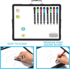 Small Dry Erase White Board - TSJ OFFICE 12" x 16" Mini Easel Desktop Double Sided Whiteboard, Portable Magnetic Board on Table Top with Holder for Drawing, Teacher Instruction, Memo Board