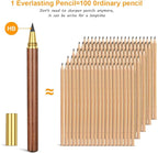 HOTUT Inkless Pencil - 4pcs Everlasting Wooden Infinity Pencil, Wood-Cased Graphite Reusable for Writing Drawing, Students Home Office School Supplies