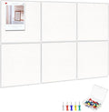 Thboxes Large Cork Board 36" x 24", 6 Pack Felt Wall Tiles with Colored Pushpins, Bulletin Board with Removable Self-Adhesive Strips, Pin Boards Cork Boards for Walls Office Home School-White