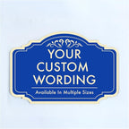 Custom Decorative Outdoor Metal Sign - Personalized Aluminum Driveway Sign, Waterproof, Made in USA - Design 2 Blue Steel 12x8 In