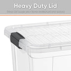 Superio Storage Bins with Lids- 4 Pack, 1.85 Qt Clear Boxes for Organizing, Stackable Plastic Containers- BPA Free, Non-Toxic, Odor Free, Organizer for Home, Office, Dorm