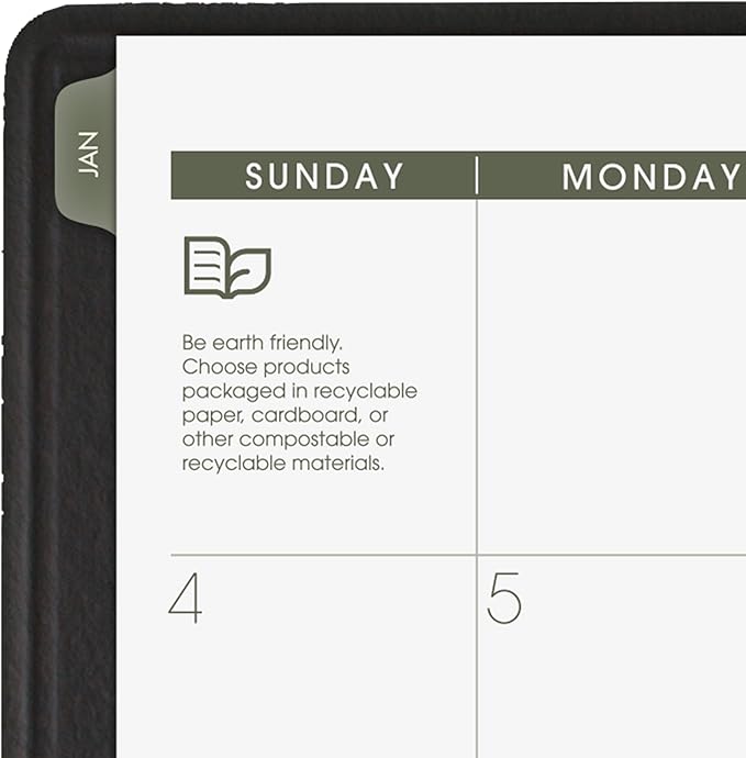AT-A-GLANCE 2026 Planner, Monthly, 7" x 8.75", Medium, Recycled, Black (70120G0526)