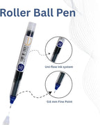 REVAIS Blue Gel Pens Pack of 6 | 0.6mm Smooth Writing Rollerball Pen | Premium German Ink | Ergonomic Grip | Quick-Dry | Ideal for Students & Office Use