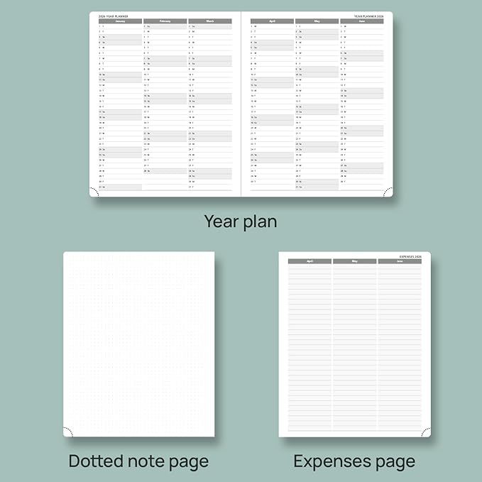 POPRUN Planner 2025-2026 (Large - 8.5'' x 10.5'') Academic Weekly Calendar (July 2025 - June 2026) with Hourly Time Slots, Monthly Tabs, 100GSM Thick Papers, Leather Soft Cover - Brown