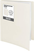 Dunwell Presentation Binder 12-Pocket, Displays 24 Pages, 8.5x11 Portfolio Binder with Plastic Sleeves, Storage and Organizer for Documents, Certificates, Projects, Photos (Ivory)