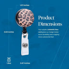 Will Well Badge Holders with Belt Clips for Securing onto Pockets and Purse Straps, with Retractable 27.5" UHMWPE Fiber Pull Cords, Strong Build with Fun Designs - 2-Pack, Cheetah Print