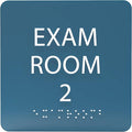 ADA CENTRAL SIGNS - 6" X6" Exam Room 2 Sign - ADA Compliant Tactile Graphics Grade 2 Braille Text Acrylic Wall Signs - Educational Institution Directional Assistance Test Center Door Sign for Schools