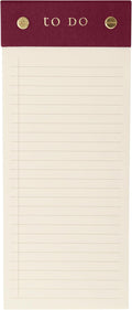 Graphique Post-Bound List Pad Luxe Collection, Perforated Sheets To-Do Notepad, Hardcover Binding, Gold Foil Embossing, 100 Pages, 4” x 9.75”, Plum Red