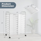 Happygrill 20-Drawer Organizer Cart Tools, Mobile Utility Storage Cart with Removable Drawers & Lockable Wheels, Rolling Storage Cart with wheels for Home Office School(White)