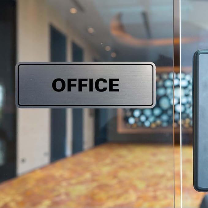 Signs ByLITA Standard Office Sign - Professional Business Signage - Easy to Install (Walnut) - Medium 5 Pack