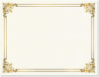 Empire Gold & White Parchment Certificate Papers - Pack of 100, Not FOIL, Laser & Inkjet Printer Compatible, For Office, Business Awards, Graduation, School Diplomas, 8-1/2" x 11" on 60 lb.Text Stock