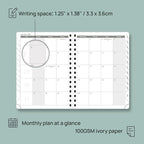 POPRUN Academic Planner 2025-2026 (July 2025-June 2026), Daily Weekly and Monthly Appointment Book (Wirebound Hard Cover - 6.25'' x 8.5'') with Hourly Time Slots, Tabs, 100 GSM - Burgundy