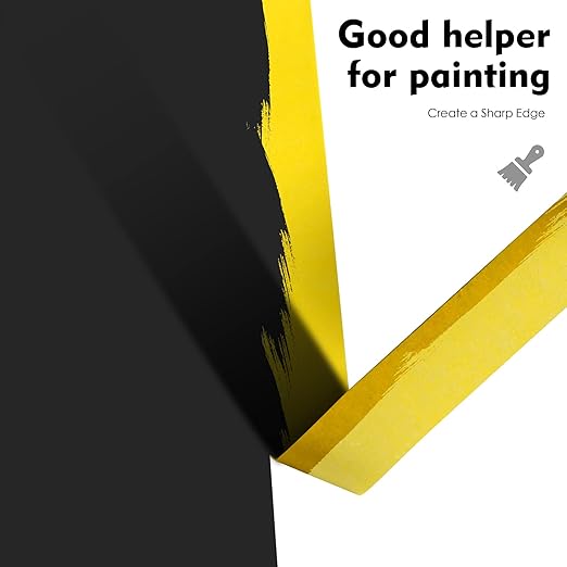 KIWIHUB Yellow Painters Tape,1" x 60 Yards x 5 Rolls (300 Yards Total) - Medium Adhesive Masking Tape for Painting,Labeling,DIY Crafting,Decoration and School Projects