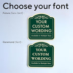 Custom Decorative Outdoor Metal Sign - Personalized Aluminum Driveway Sign, Waterproof, Made In USA - Design 1 Forest Green 18x18 In