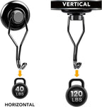 MIKEDE 120 LBS Black Magnetic Hooks, 6 Pack Swivel Swing Magnet Hooks Heavy Duty, Strong Neodymium Magnets Hanger for Hanging, Grill, Cruise Cabins - 32mm(1.26in) in Diameter