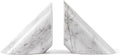 Fox Run 100% Natural Polished Marble Bookends, White, Set of 2, Angled