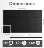G Gamit Large Felt Wall Tiles Bulletin Board 59”x36”,Large Cork Board Alternative with 60 Pushpins,15 Pack Felt Pin Board with 112 Safe Removable Adhesive Tabs for Home Office School (Black)