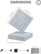 Fluxynara Felt Bulletin Board Tiles -28"x18" with 40 Adhesive Tabs, Cork Board Alternative for Office Decor, Push Pin Board Wall Organizer 6-Pack (Blue Gray)