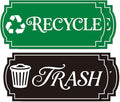 TINNALART Recycle Stickers for Trash Bins, 4-Pack Trash and Recycle Stickers, Green and Black (H2)