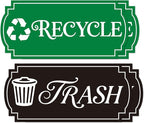 TINNALART Recycle Stickers for Trash Bins, 4-Pack Trash and Recycle Stickers, Green and Black (H2)