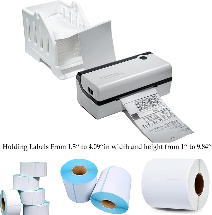 Ü Heartray Label Holder for Rolls and Fan-Fold Labels,4x6 Stand for Thermal Label Printer-Accessory for Desktop Printer and Shipping Label Printer