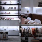 LED Display Lights, (4) Strip Light Bars for Display Case Shelf Showcase Bookshelf Kitchen Workbench, Plug-in Under Cabinet Lighting - (6000K, Cool White)