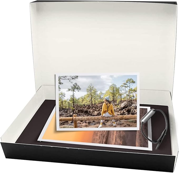 Lineco Museum Archival Storage Box, 16.75x20.75x3 in. Drop Front Design. Acid-Free with Metal Edge. Organize Photos, Pictures, Prints, Documents, Crafts, DIY. Black, 1 Pack