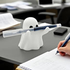 YGPM Ghostly Shape Pen Holder & Phone Stand Desktop Organiser For Home Office Halloween Tabletop Decor Elegant Writing Tool Display