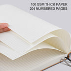 B5 College Ruled Notebook Softcover Journals (2-Pack)- AHGXG Large Composition Notebook 7.6 x 10 inch with Thick 100gsm Lined Paper, Total 408 Numbered Pages, Black Green