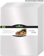 Fotouzy Plastic Cutting Board Set of 7, Frosted Clear Flexible Cutting Mats, BPA-Free, Non-Porous, Dishwasher Safe, Transparent