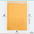 Kraft Small Bubble Mailers 4x8 Inch #000 - Thick & Durable, Padded Envelopes, Bubble Mailing Envelopes, Self Seal Bulk Pack, 500 Count, Trading Card Sports card Shipping