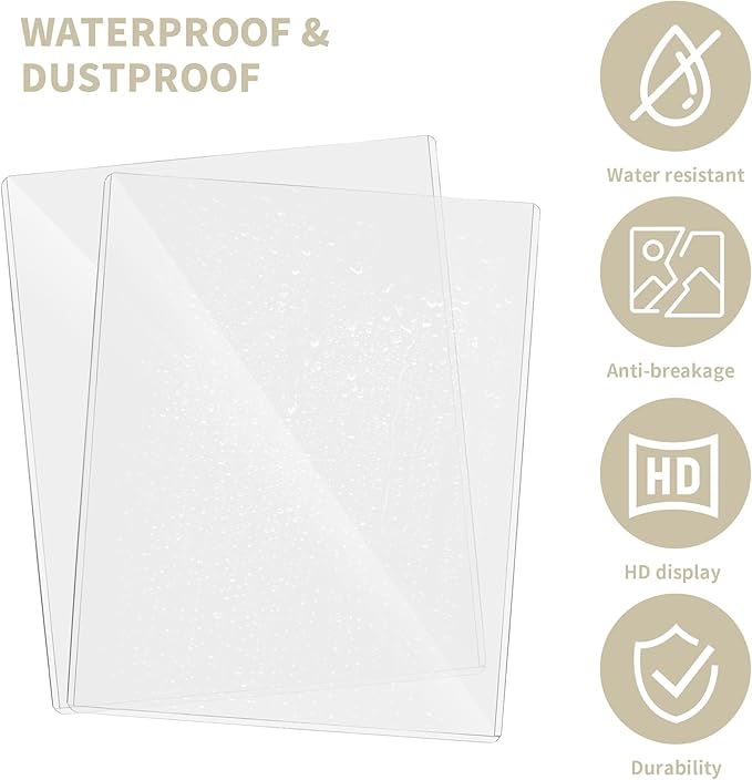 20 Pack 8.5" x 11" Hard Plastics Sheet Protector, Rigid Print Protector, Clear Waterproof Protectors, Paper Sleeves Photo Plastic Sleeves Hard Plastic Document Holder, Birth Certificate Protectors