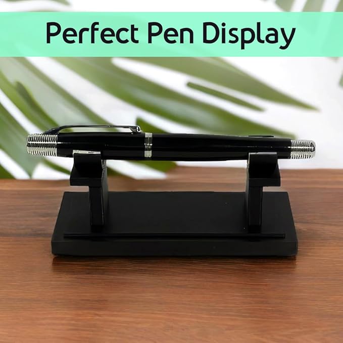 Fountain Pen Holder for Desk | Vintage Acrylic & Metal Organizer Stand | Pencil Holder for Table and Office Pen Holder for Desk Display