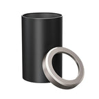 Gatco 1912SN Modern Round Waste Basket, Matte Black and Satin Nickel Combo / 11.88" H x 7.63" Dia Open Top Stainless Steel Trash Can with Removable Lid, 11 Liter Capacity