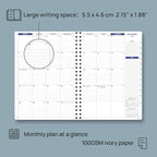 POPRUN 2026-2027 Monthly Planner A4 Size, 16 Months Calendar (Dec 2025-Mar 2027), 2 Pages per Month with Dotted & Lined Note, Monthly Tabs, Spiral Softcover, 2 Inner Pockets - Midnight Green