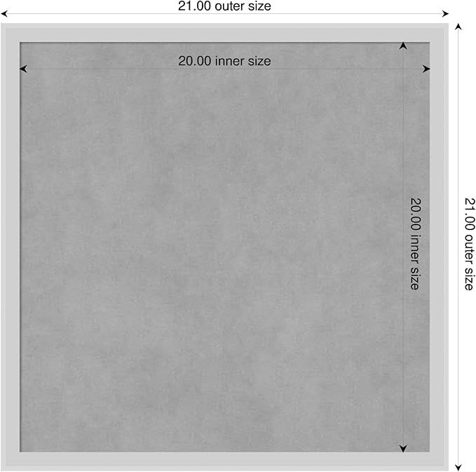 Amanti Art Silver Framed Magnetic Board 21x21 Medium Vision Board for use with Magnets, 100% Metal Sheet to Display Items as Office Decor or for Home Organization in mudroom, Kitchen or Kids Room