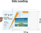 MaxGear Wall Mount Sign Holder 11 x 17 Inch, Clear Plastic Picture Frames with Mounting Screws, Door Sign Holders and Document Display Frame for Home, Office, Store, Landscape, 6 Pack