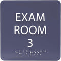 ADA CENTRAL SIGNS - 6" X6" Exam Room 3 Sign - ADA Compliant Tactile Graphics Grade 2 Braille Text Acrylic Wall Signs - Educational Institution Directional Assistance Test Center Door Sign for Schools
