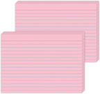 JINMIKEJI Pink Ruled Index Cards 5x7 Inch - 50 Pack Study Flash Cards for School, Office & Home, Durable Note Cards with Lines