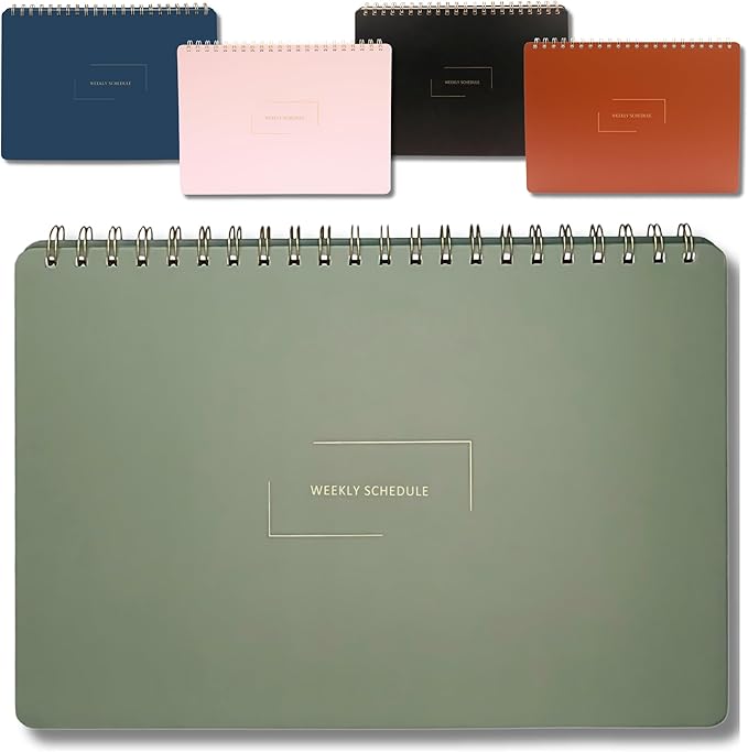 Merely Home Undated Weekly Schedule | Business Planner | 8.25” x 11.75” ADHD Organizer | Premium Multi-Layout Schedule | Evergreen | Landscape Layout