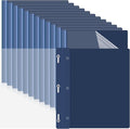 Teling 100 Pcs Plastic Report Covers with 3 Prong Fasteners 11.42 x 9.45 Inch Clear Front Report Covers Bulk Presentation Folders for School Document(Navy Blue)