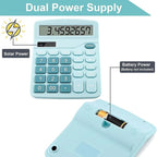 Office Desk Calculator, Cute Calculator for Kids, Basic Calculators Desktop, Dual Power Simple Financial Calculator with Big Button Large Display for Office Home and School (Blue)